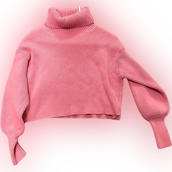 wild fable Sweaters - Wild Fable Light Pink Ribbed Cropped Turtle Neck